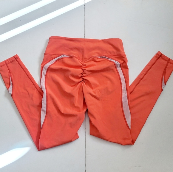 Orange+white calf length Violate the dress code leggings - Picture 4 of 13